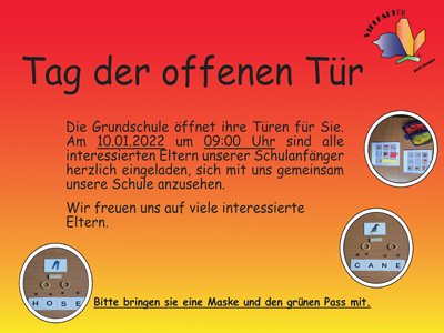 Flyer Tag der offenen Tür einer Grundschule